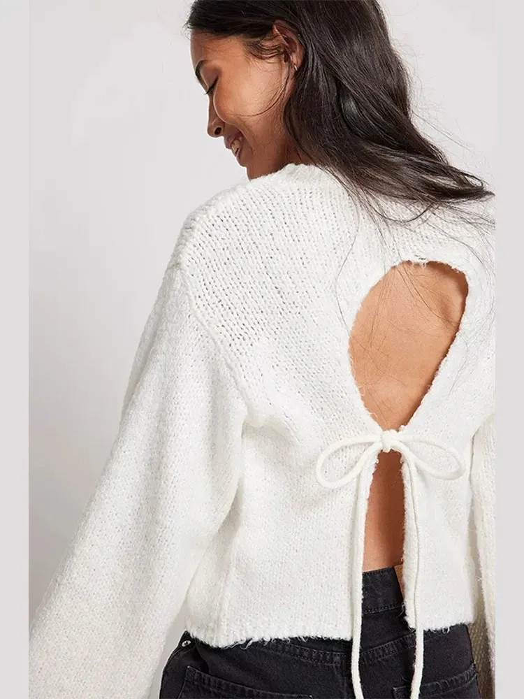Sculpted Serenity Backless Knit Top - Image 12