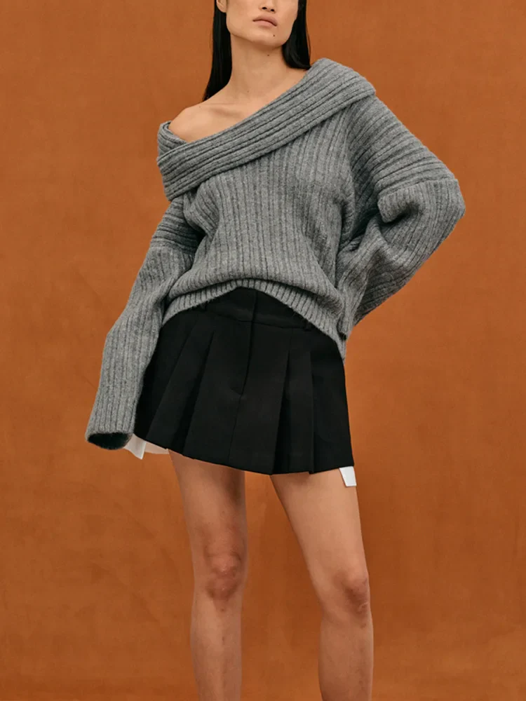 Sculpted Serenity Slash Neck Sweater - Image 6