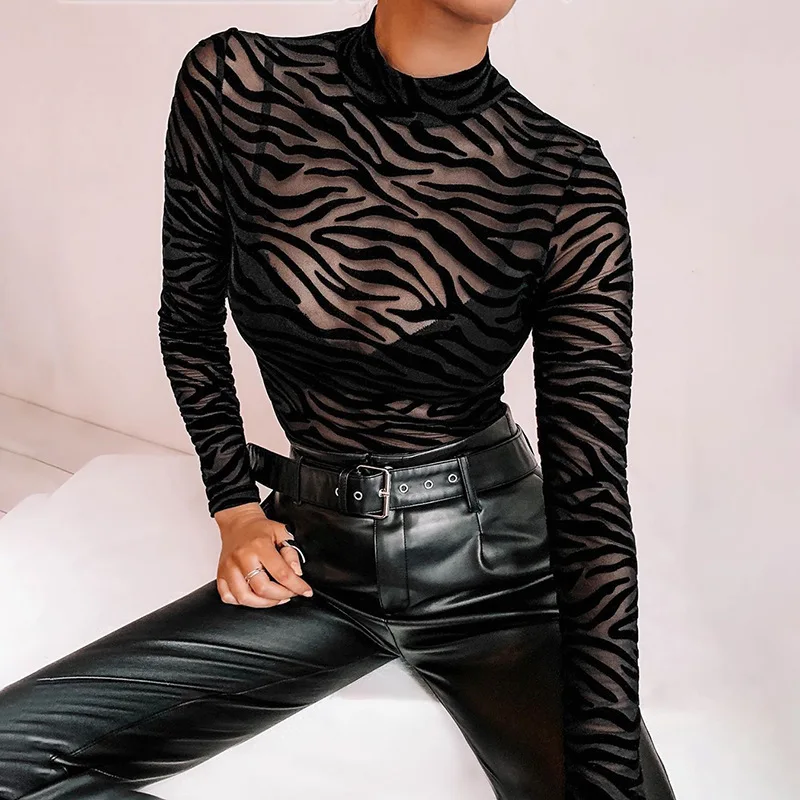 See Through You Stripe Bodysuit - Image 3