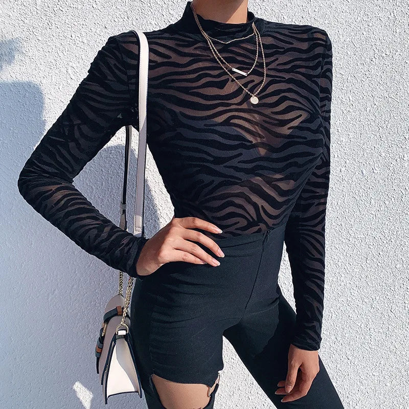 See Through You Stripe Bodysuit - Image 7