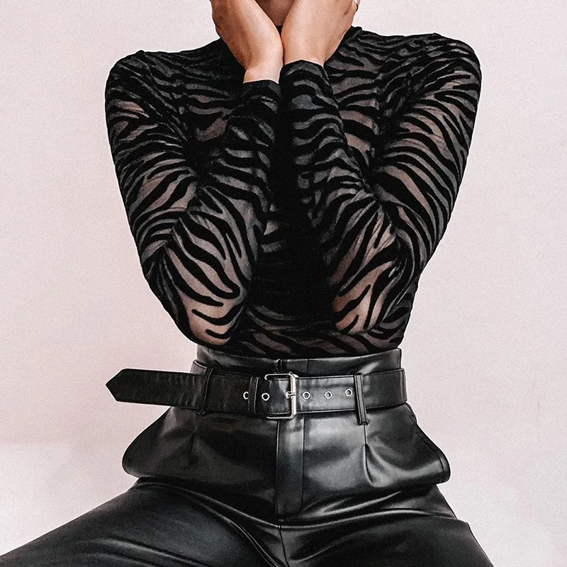 See Through You Stripe Bodysuit - Image 8