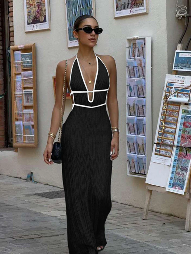 Seona Lace Up Halter Dress - Image 13