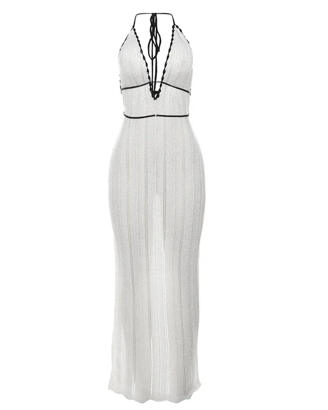 Seona Lace Up Halter Dress - Image 5