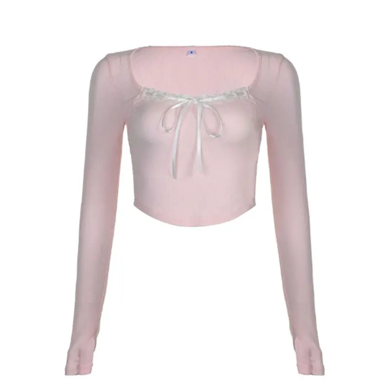 Shailene Bow Lace Trim Top - Image 4