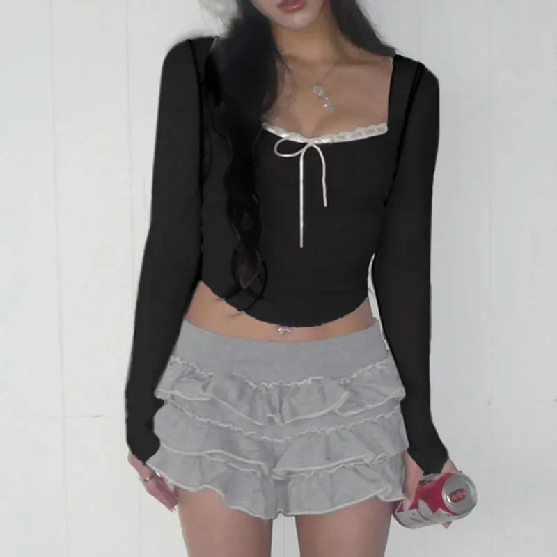 Shailene Bow Lace Trim Top - Image 5