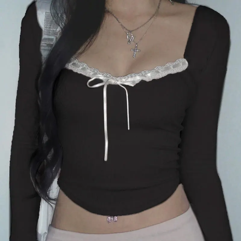 Shailene Bow Lace Trim Top - Image 7