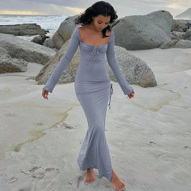 Sizzle Split Ruched Maxi Dress - Image 2