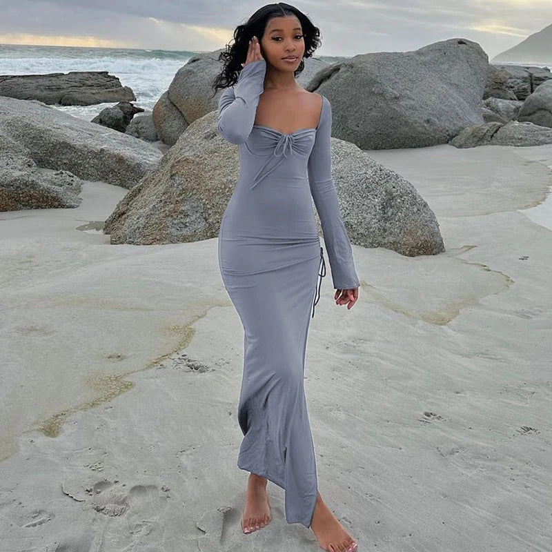 Sizzle Split Ruched Maxi Dress - Image 3