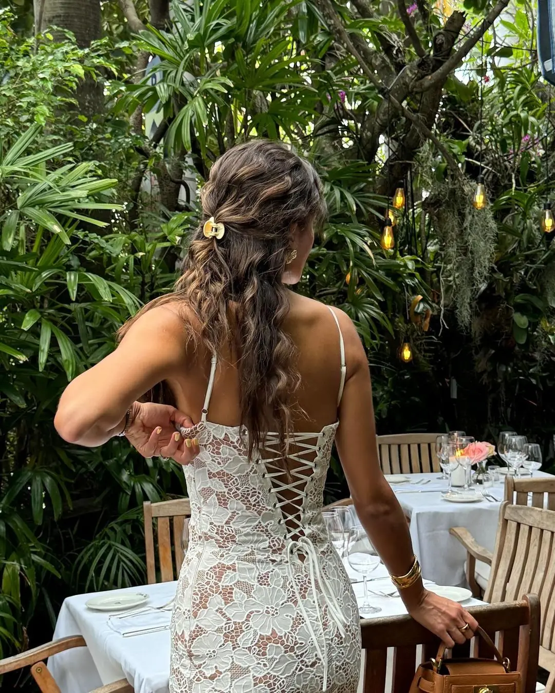 Snow Blossom Sling Lace Dress - Image 9