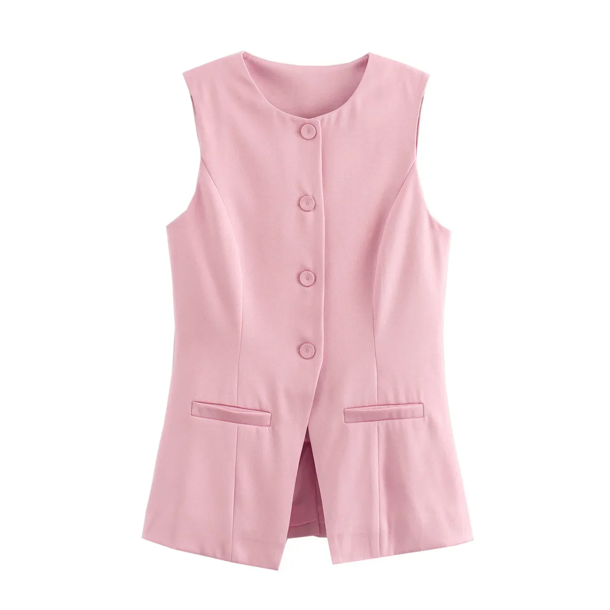 So Dramatic Button Up Vest Top - Image 14