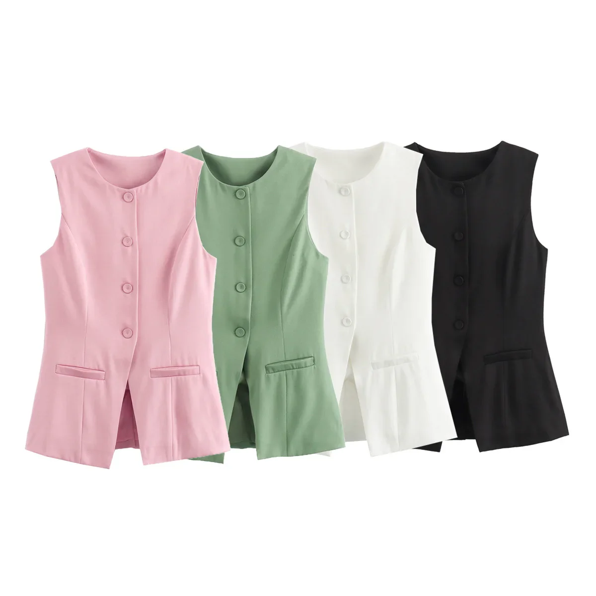 So Dramatic Button Up Vest Top - Image 15