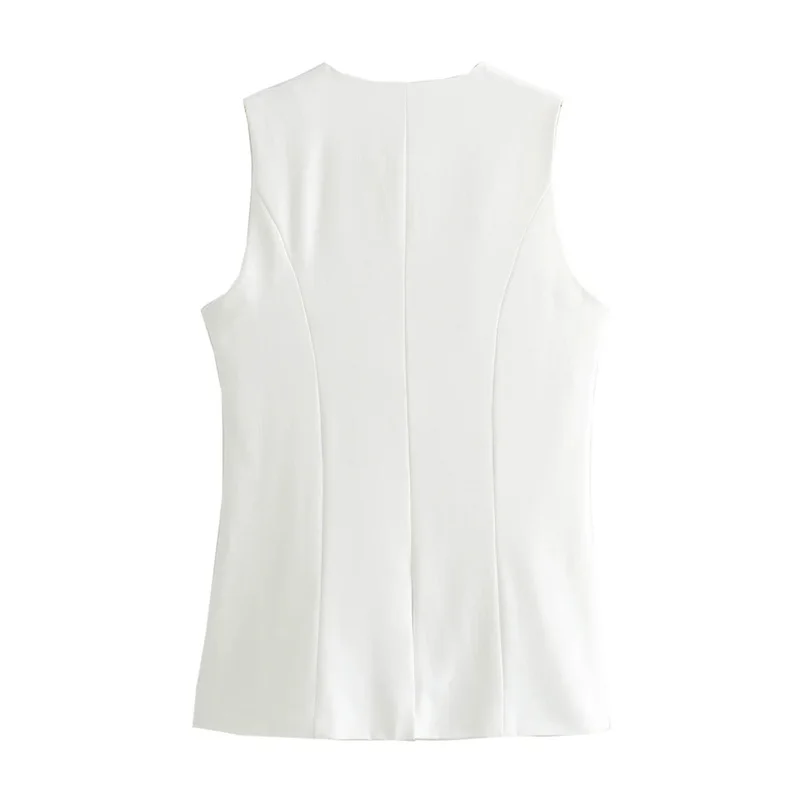So Dramatic Button Up Vest Top - Image 5