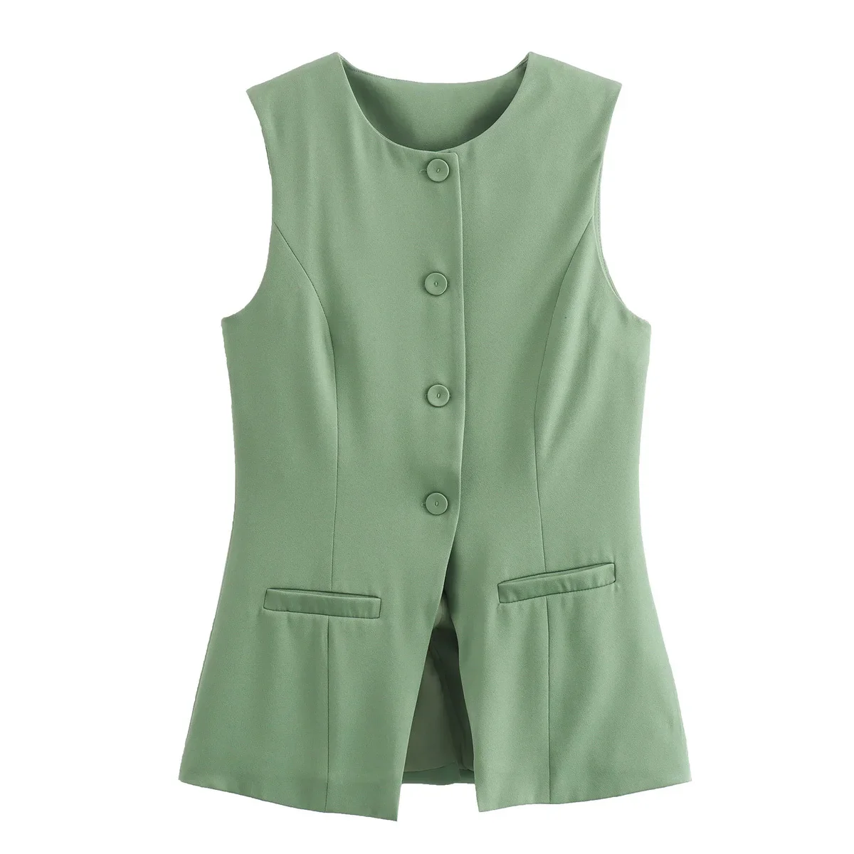 So Dramatic Button Up Vest Top - Image 7