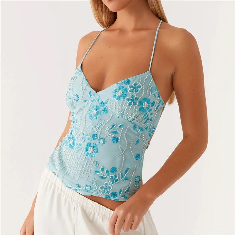 Solana Sequin Halter Top - Image 3
