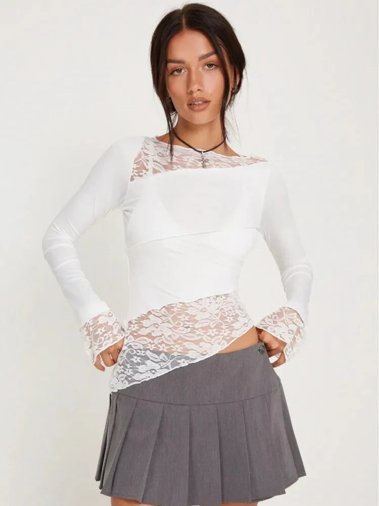 Sophia Stylish Lacework Top - Image 24
