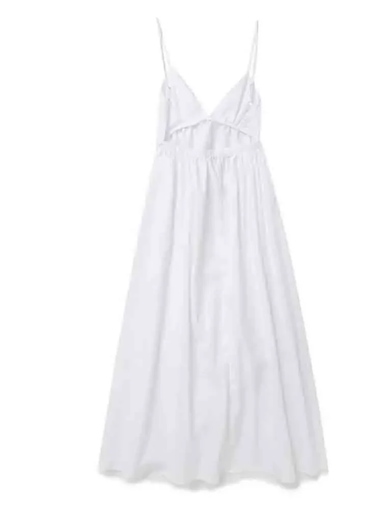 Spilling Secrets V Neck Long Maxi Dress - Image 4