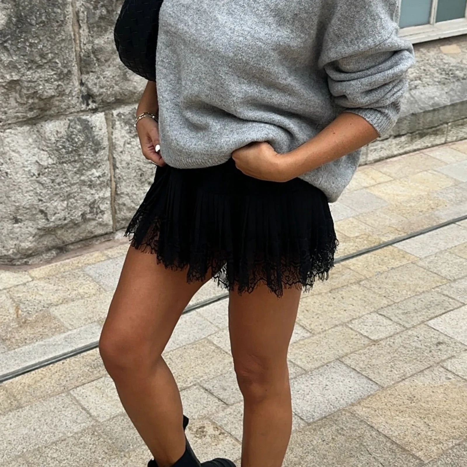 Stassi Pleated Mini Lace Skirt - Image 7