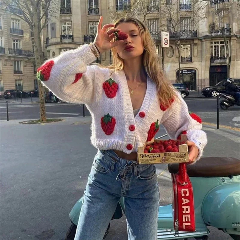 Strawberry Knitted Cardigan - Image 8