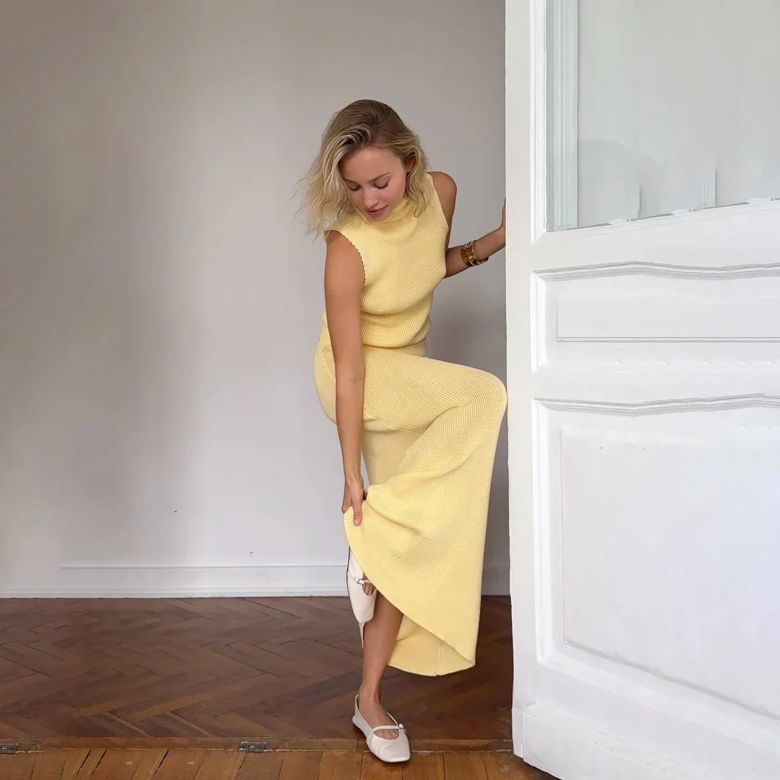 Sunset Stroll Ensemble Knitted Skirt Set - Image 8