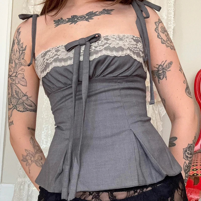Sutton Lace Patchwork Cami Top - Image 2