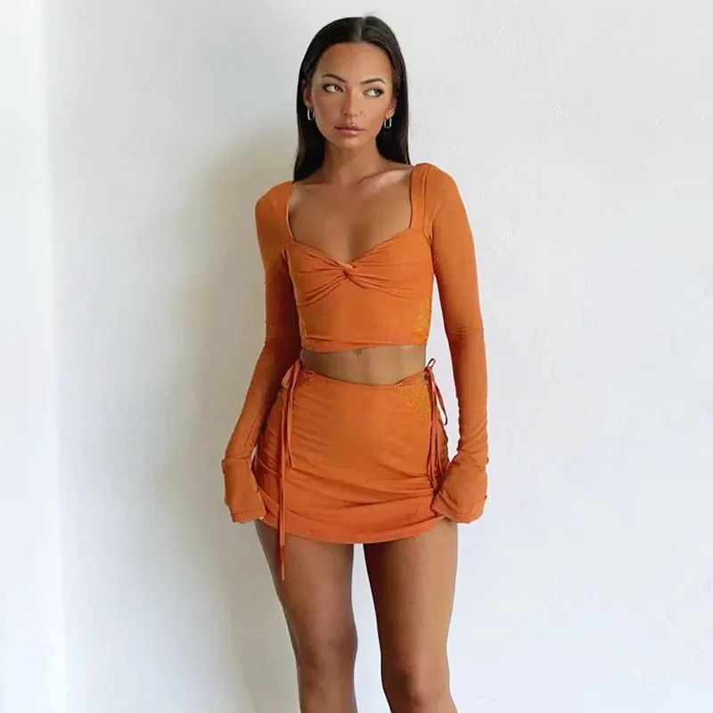 Sweetheart Tangerine Dream Mini Skirt Set - Image 7