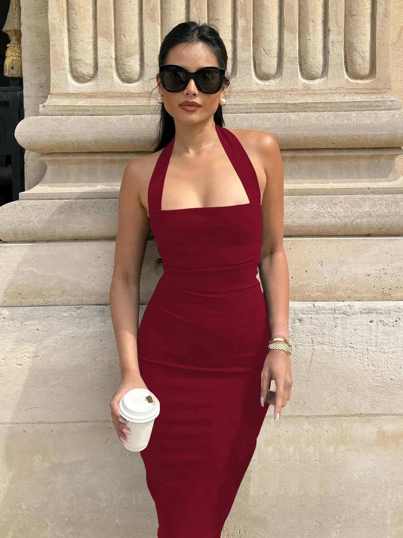 Tahiti Halter Neck Bodycon Maxi Dress - Image 11