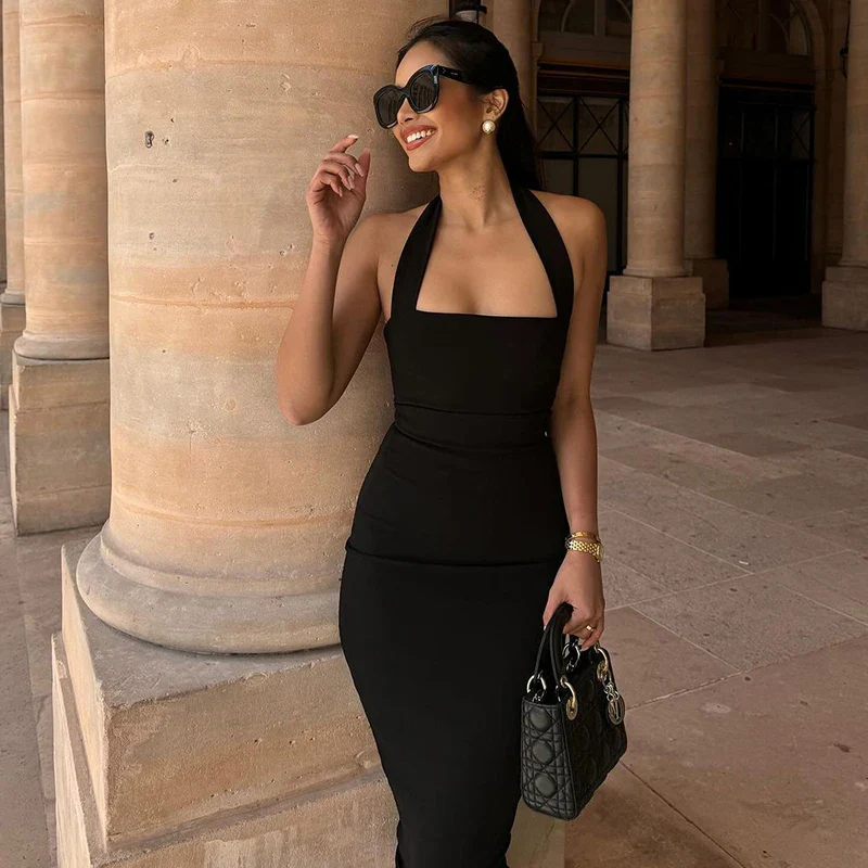 Tahiti Halter Neck Bodycon Maxi Dress - Image 4