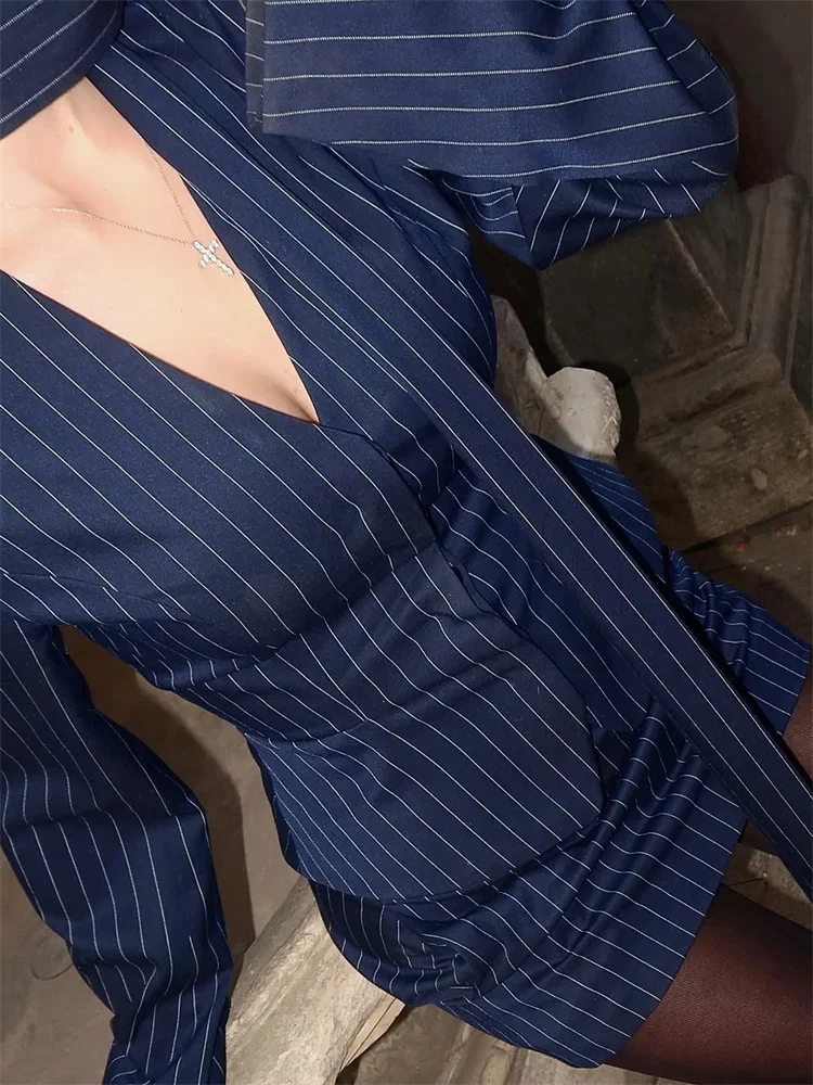 Teresea V Neck Striped Blazer Set - Image 15