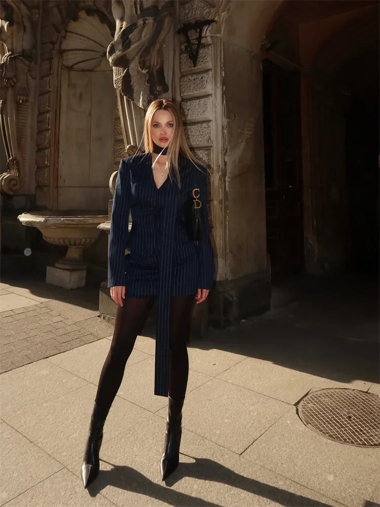 Teresea V Neck Striped Blazer Set - Image 17
