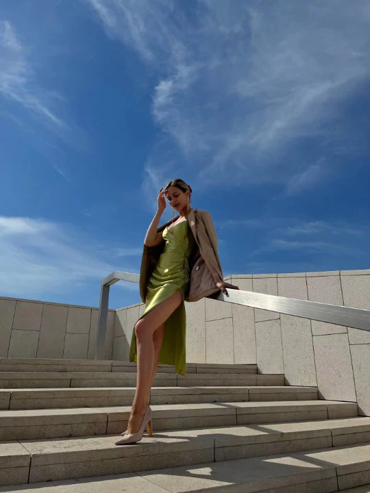 'The Victory' Satin Dress - Image 12