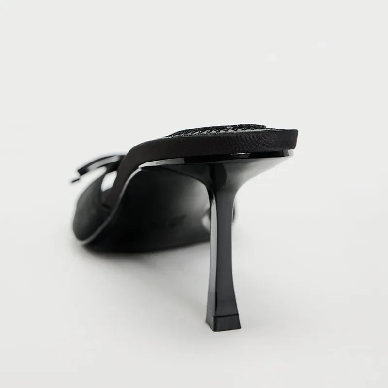 Tully Black Open Toe Heel - Image 11