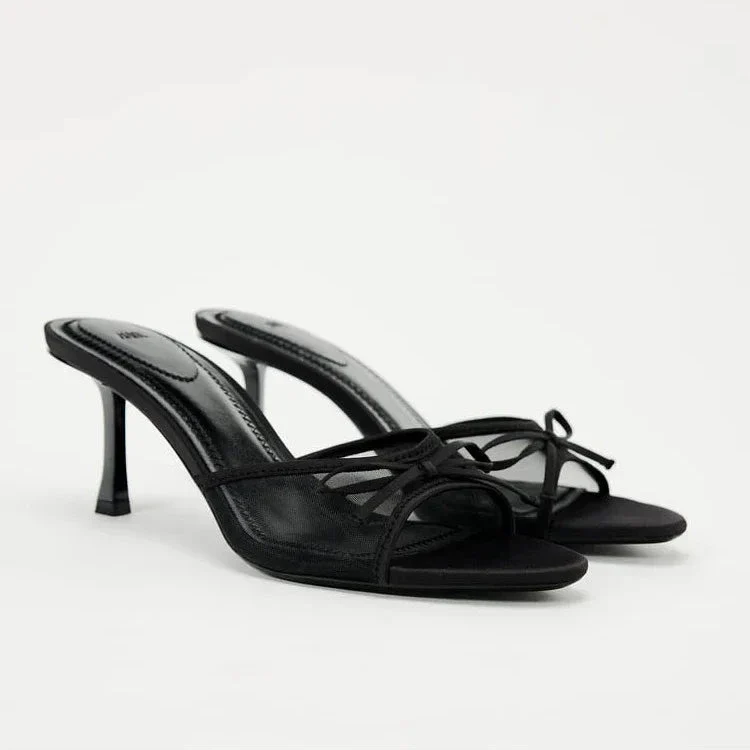 Tully Black Open Toe Heel - Image 7