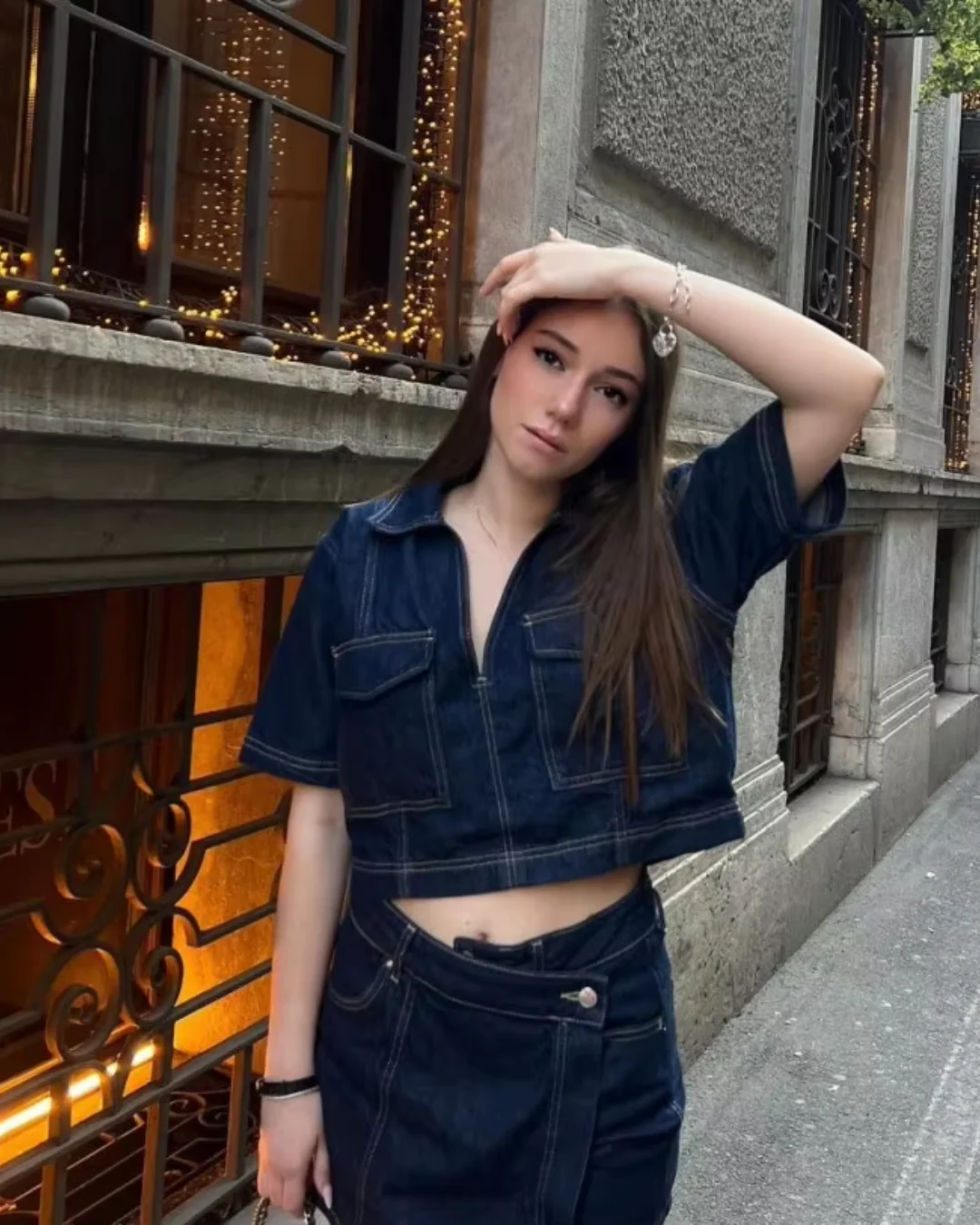 Uncommon Cropped Shirt Denim Set - Image 21
