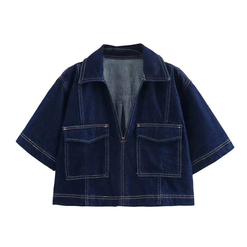 Uncommon Cropped Shirt Denim Set - Image 8