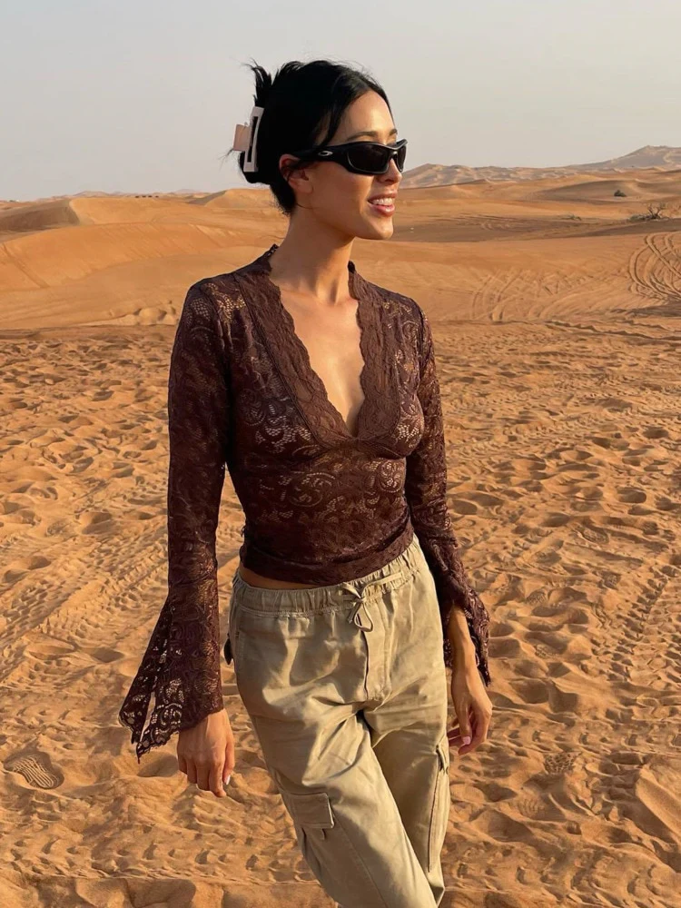 Valerian V-Neck Lacey Top - Image 10