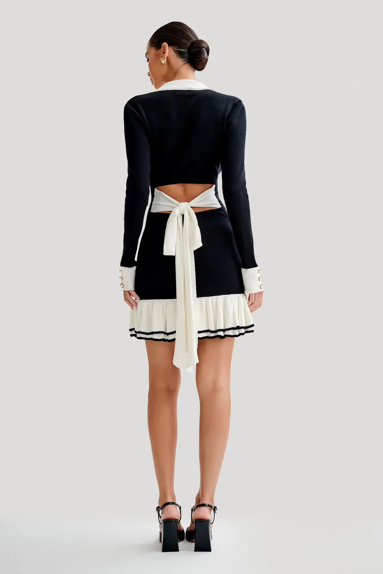 Vallen Ruffled Bow Knit Mini Dress - Image 13