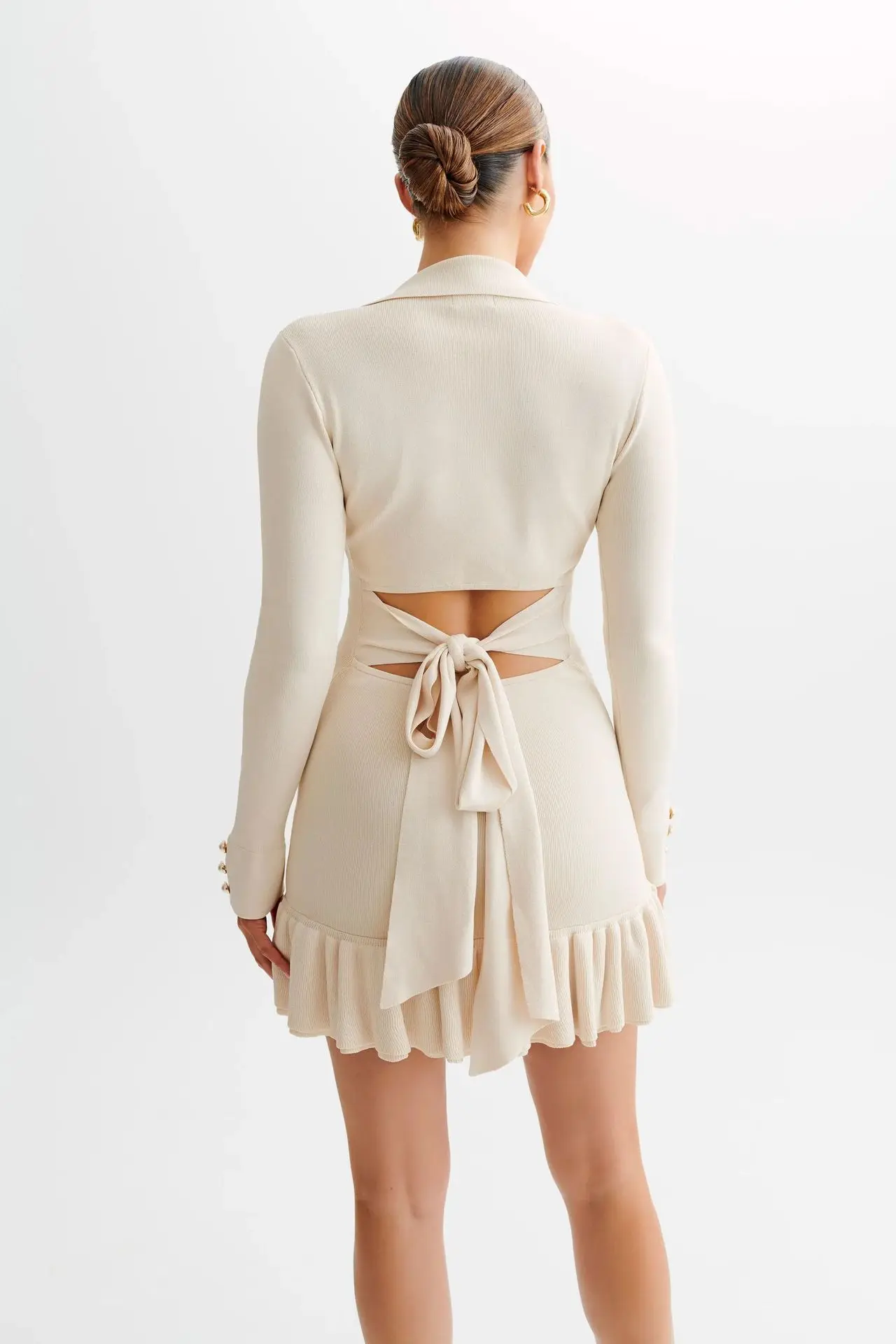 Vallen Ruffled Bow Knit Mini Dress - Image 18