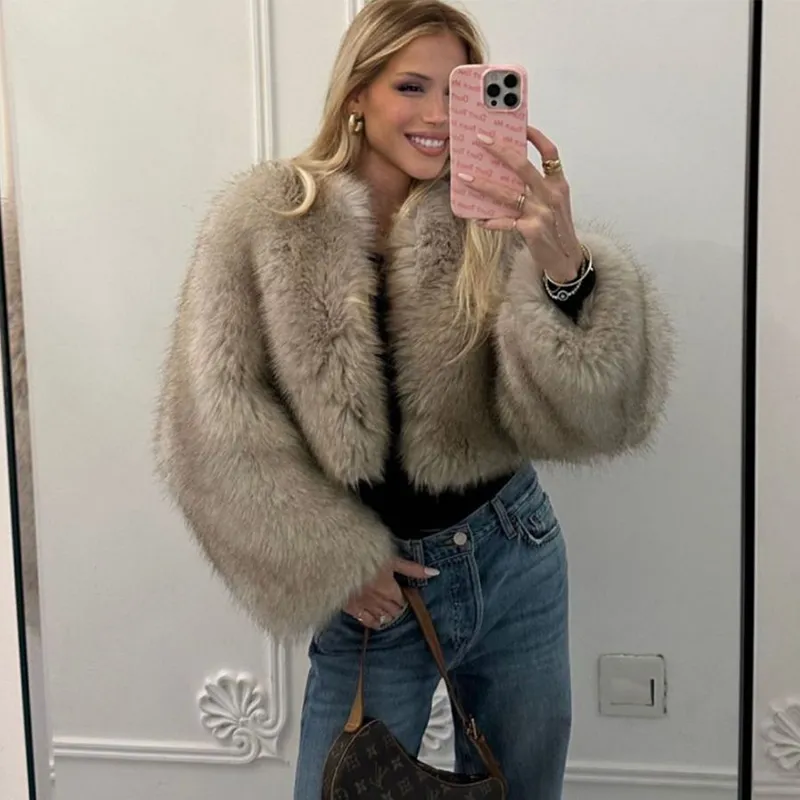 Vivid Vista Gradient Fur Jacket - Image 3