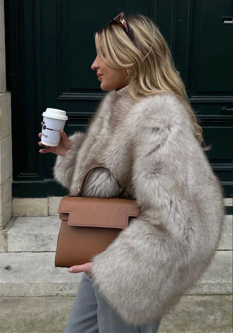 Vivid Vista Gradient Fur Jacket - Image 5