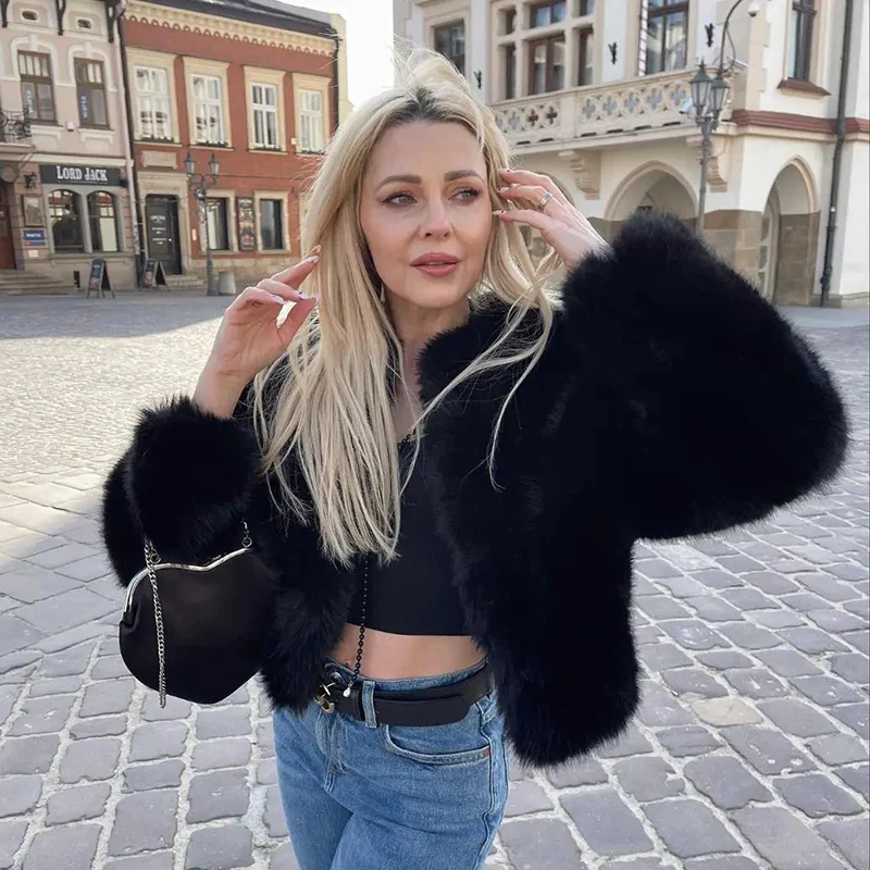 Vivid Vista Gradient Fur Jacket - Image 8