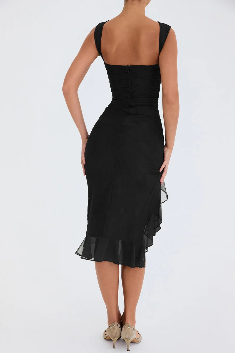 Weller Ruffle Ruched Midi Dress - Image 10