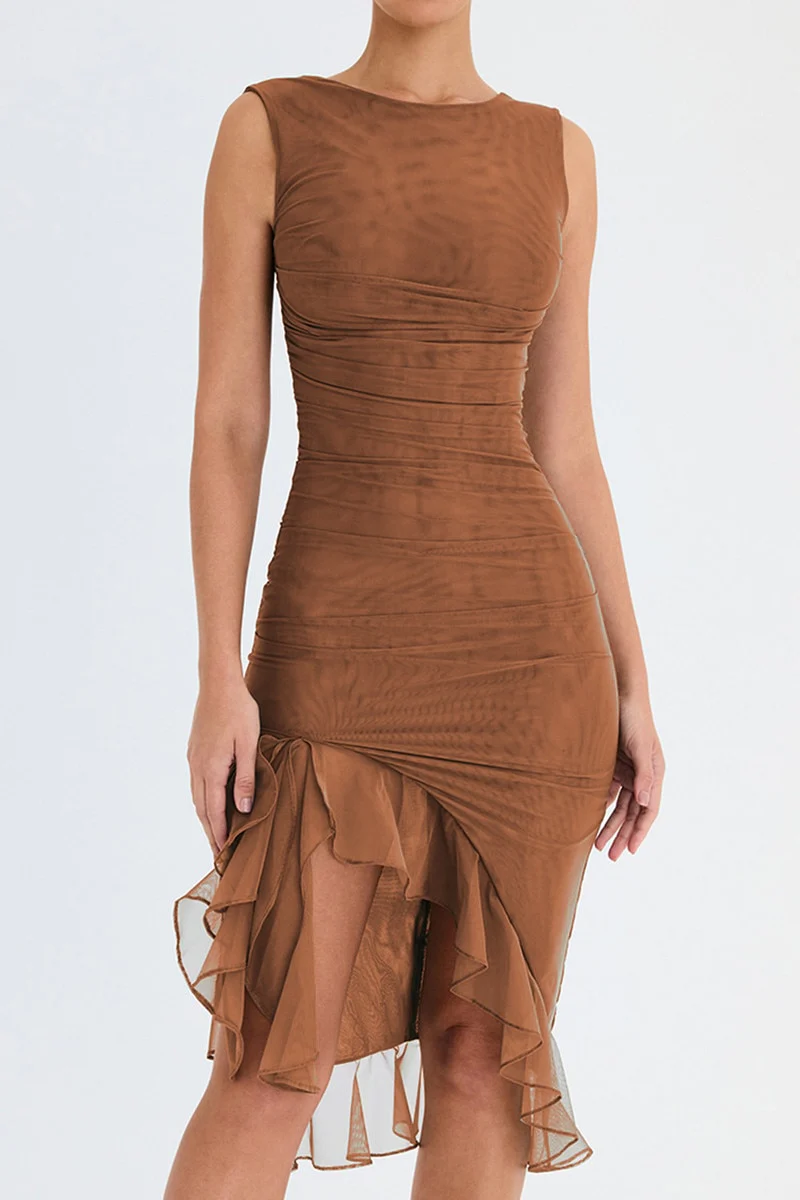 Weller Ruffle Ruched Midi Dress - Image 13