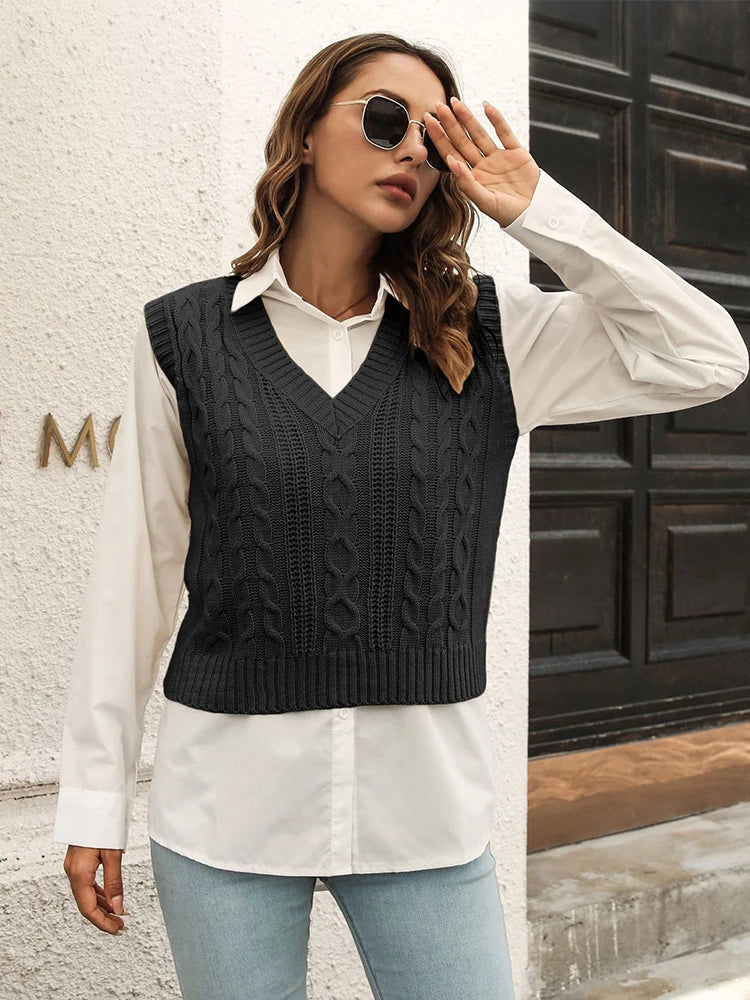 Whisper Weave V-Neck Vest - Image 8