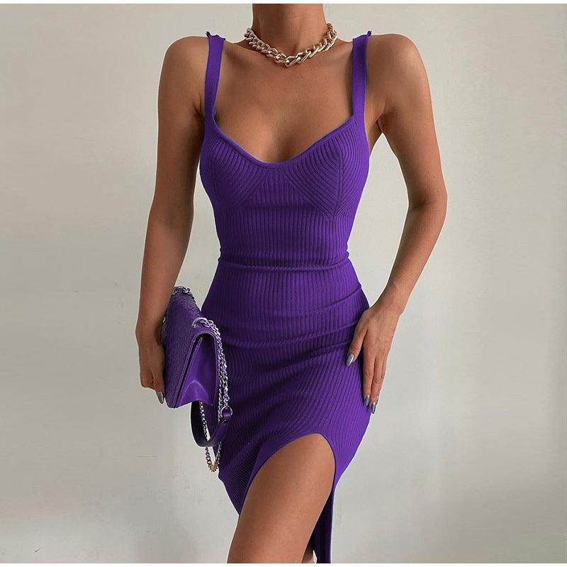 Wincia Knitted Slit Bodycon Dress - Image 11