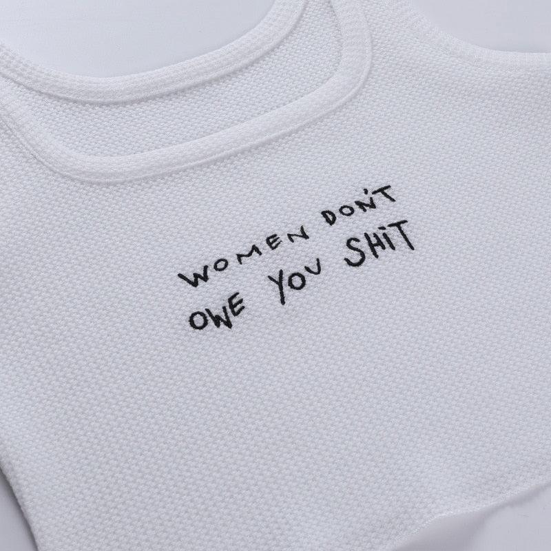 "Women don't owe you shit" Tank Top - Image 3
