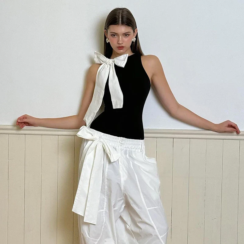 Yin-Yang Bow Sleeveless Bodysuit - Image 3