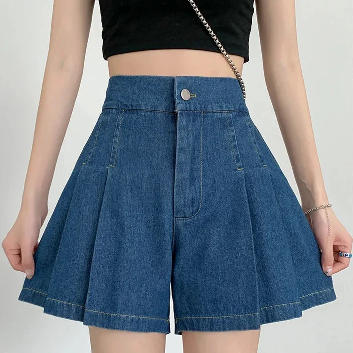 Zane Pleated Denim Shorts - Image 7
