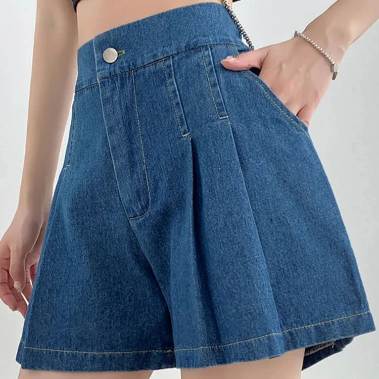 Zane Pleated Denim Shorts - Image 8